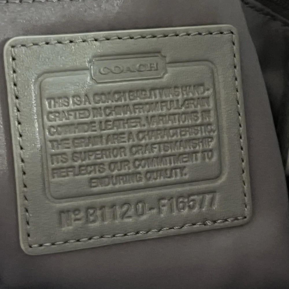 Coach Penelope F16577 Gray Embossed Signature C Satchel Handbag Purse